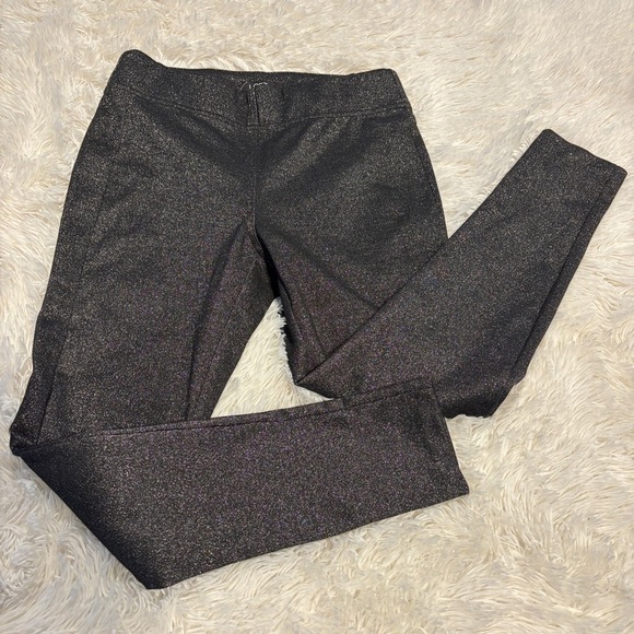 LOFT PETITES Silver Metallic Dress Stretch pull on Pants Skinny Legging MP - Picture 1 of 9